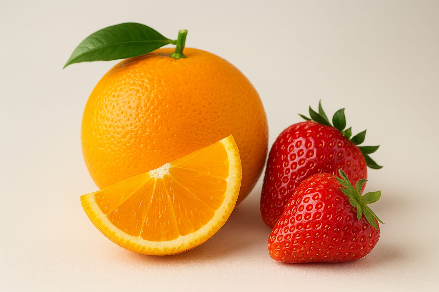 संतरा और स्ट्रॉबेरी